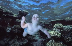 Duel image, backdrop from the Red Sea, baby is a pool shot by Len Deeley 