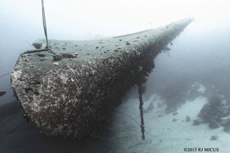 Bow of the Hilma Hooker, Bonaire by Richard Micus 