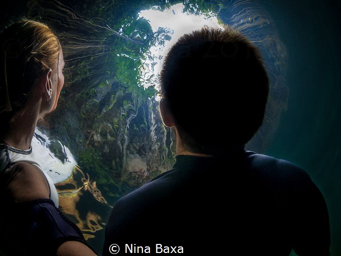 Gaze - Back-selfie. Ik Kil Cenote, Yucatan Peninsula by Nina Baxa 