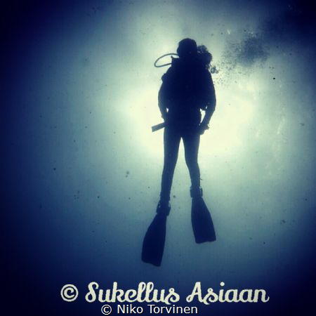 Morning dive at Victor's wall in Alcoy, Cebu. Edited photo by Niko Torvinen 