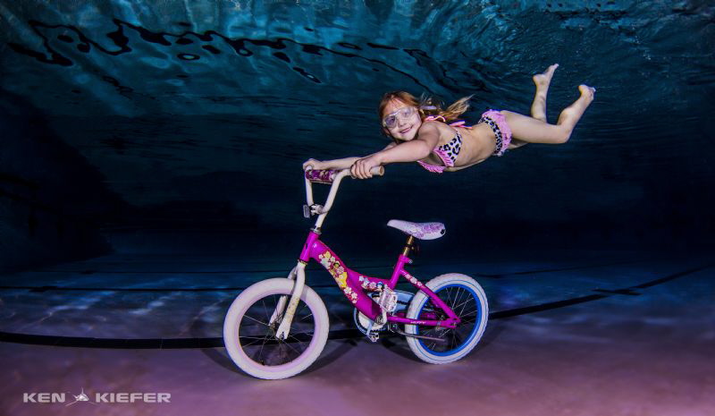 My crazy niece trying out for Underwater X-Games :) by Ken Kiefer 