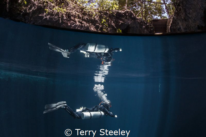 'Reflections'. The Pit Cenote, Mexico.
—
Subal underwat... by Terry Steeley 