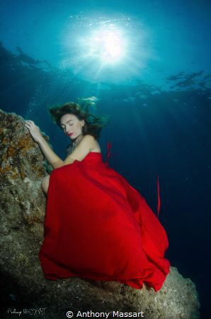 Red dress by Samantha B. by Anthony Massart 