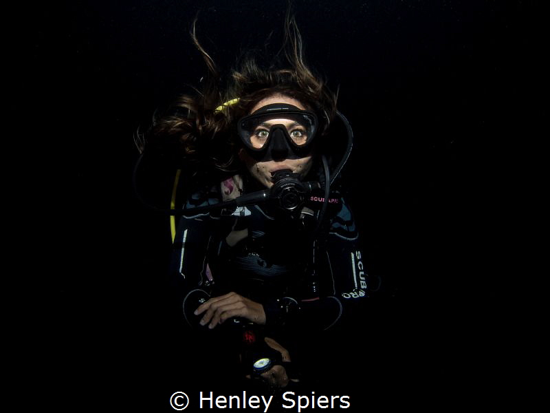 Jade on a Night Dive by Henley Spiers 