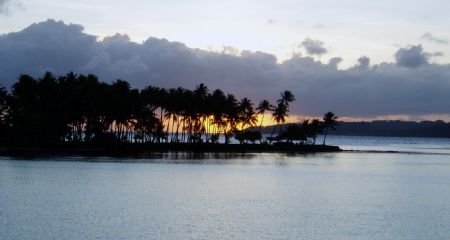 Sunrise at Truk Lagoon from the deck of the Odessy Late D... by Bill Strode 