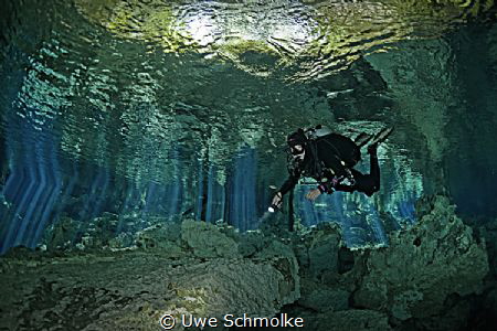 Cave diving by Uwe Schmolke 