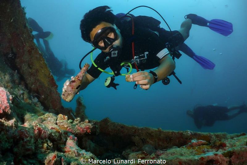 Diver in the wreck by Marcelo Lunardi Ferronato 