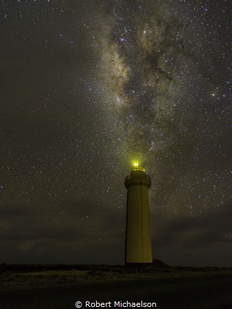 The Milky Way at the lighthouse on Bonaire by Robert Michaelson 