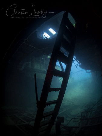 Inside the engine room of the Rozi Wreck Malta by Christian Llewellyn 