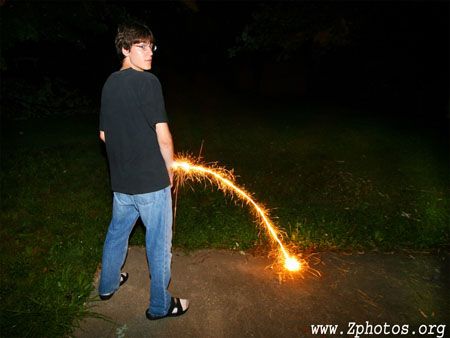 Had some leftover sparklers from the July 4th celebration... by Zaid Fadul 