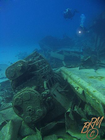 The "Oro Verde" wreck, Grand Cayman. It's well and truly ... by Brian Mayes 