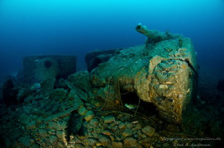 Sherman tanks from the WW2 wreck SS Empire Heritage in Ma... by Rene B. Andersen 