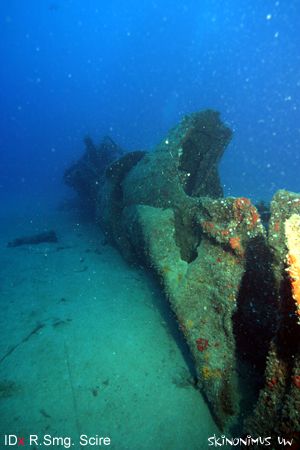 R. Smg. Scire, WW2 Italian Uboat lies at 34 meters in the... by Dan Ashkenasi 