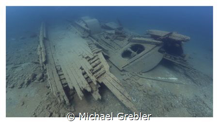 The wreck of the schooner Caroline Rose near Tobermory. C... by Michael Grebler 