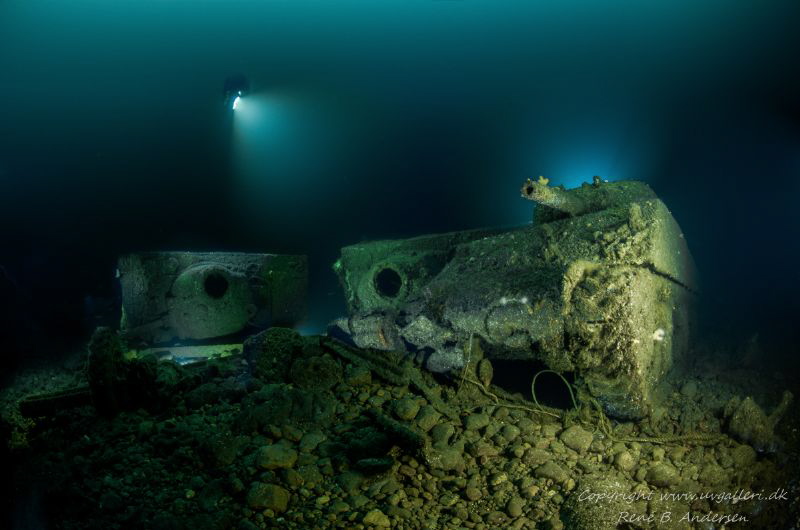Sherman tanks from the WW2 wreck SS Empire Heritage in Ma... by Rene B. Andersen 