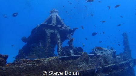 Diving around a wreck in Barbados by Steve Dolan 