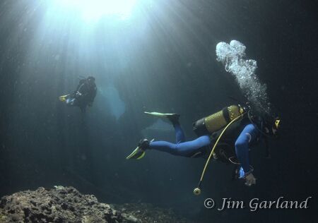 Dive leading cave style. by Jim Garland 