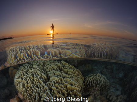 Sunset paddle by Joerg Blessing 