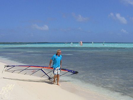 Lac Bay Bonaire a popular spot for the wind surfers. Niko... by Brian Mayes 