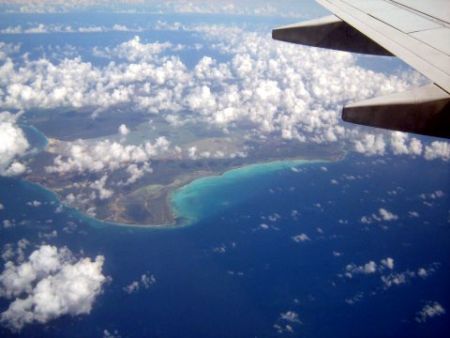 Flying over the Caribbean...sooo pretty by Kelly N. Saunders 