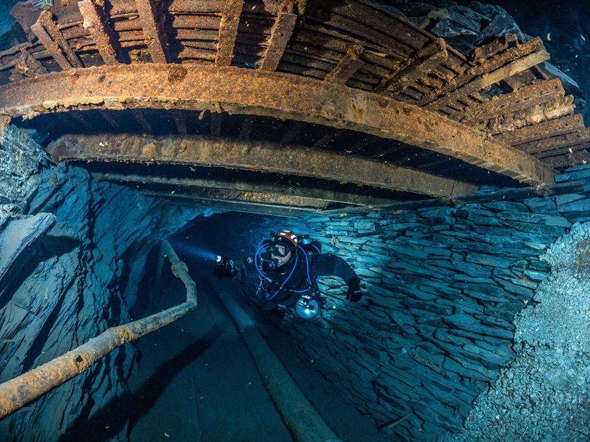 Old slate mine in Germany, diving in a museum. by Brenda De Vries 