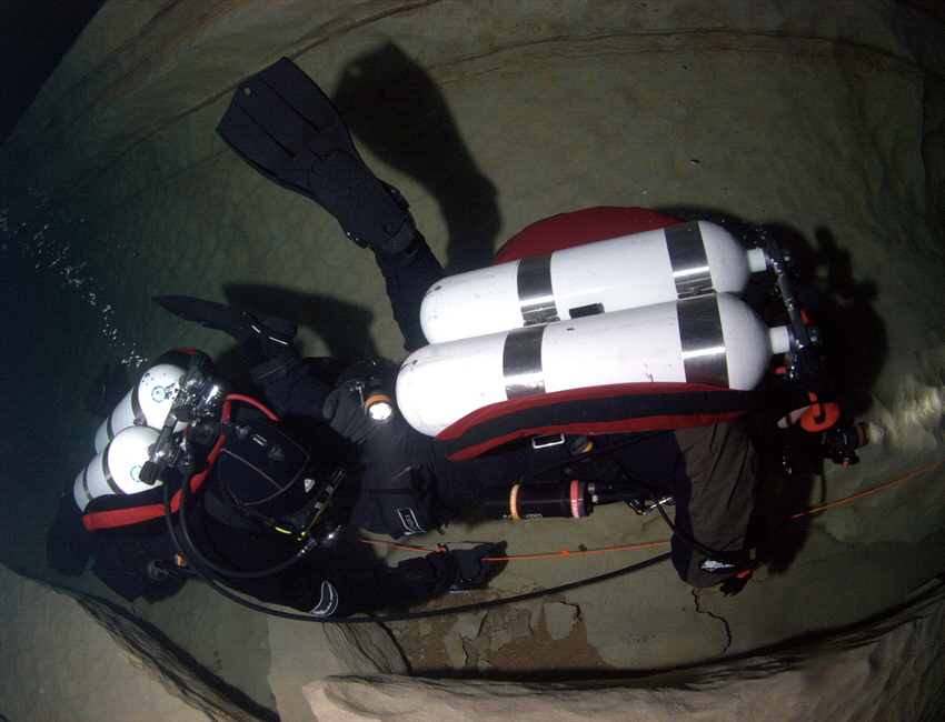 Diver in a Cave in France by Andy Kutsch 