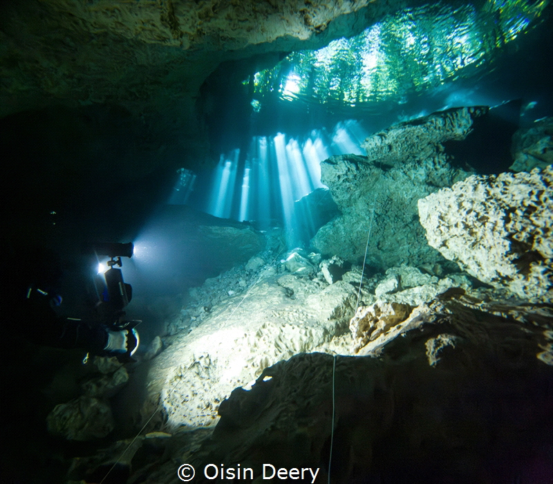 The exit from Tajma Ha freshwater cave, near Tulum, Mexic... by Oisin Deery 
