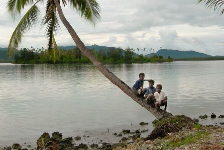 Village boys hanging out in the Solomons by Andy Lerner 