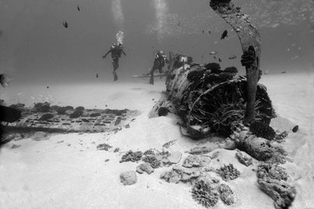 Corsair wreck off Oahu by Dale Hymes 