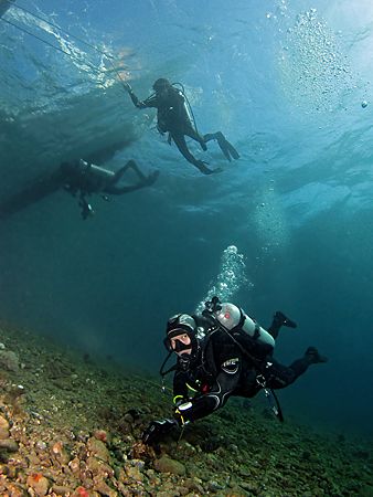Divers Below! Taken In Anilao With Canon S80. by Edvin Eng 