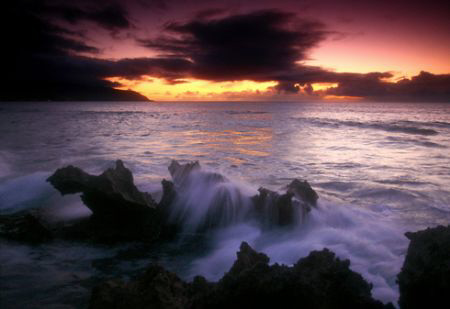 "Kaiaka Bay Sunset" This photo was taken on Oahu's North ... by Mathew Cook 
