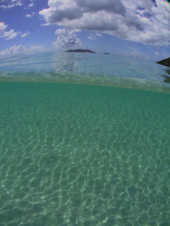 The shallows of Cane Garden Bay distorted by my Inon 100d... by Terry Moore 