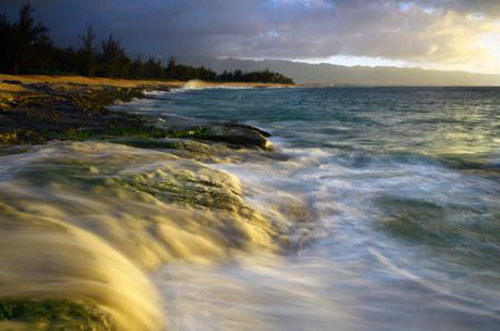 "Evening Light on Beach". Photo taken in Oahu, HI. Thanks. by Mathew Cook 