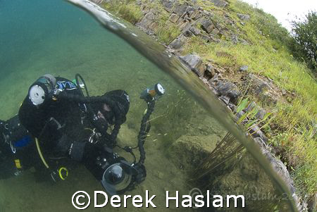 Mark in the shallows. Capernwray. D200, 10.5mm. by Derek Haslam 