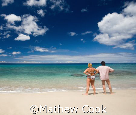"Vacationers on Beach" Hope it brings a smile to your fac... by Mathew Cook 