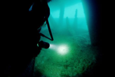 Under the Spiegel Grove -  Navigating the eroded swim thr... by Michael Salcito 