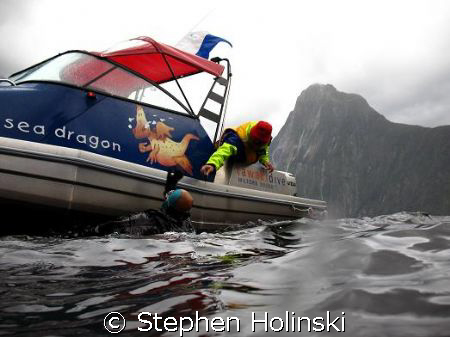 More Weight Please!  Diving in Milford Sound, New Zealand... by Stephen Holinski 