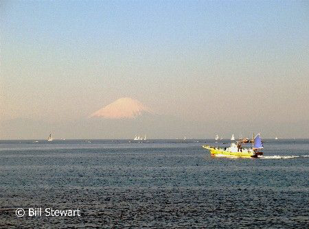 Looking across Sagami Bay at Mount Fuji. Photo  taken on ... by Bill Stewart 