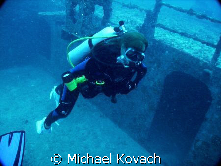 Barbara Winn on the wreck of the Spiegel Grove out of Key... by Michael Kovach 