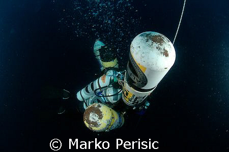 Tech Diver going deep Antibes France. by Marko Perisic 
