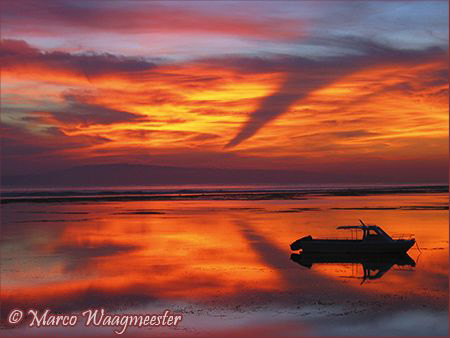 Sunrise from the beach of Sanur, Bali by Marco Waagmeester 