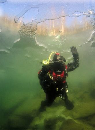 A shot taken during my first diving under ice. I think, t... by Alena Vorackova 
