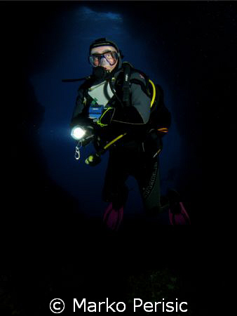 Portrait of a diver. Blue Cave Komiza Vis. by Marko Perisic 