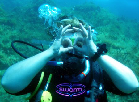 My wife Sandy - having just completed the PADI advanced O... by John Taylor 