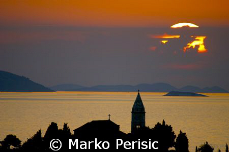 Burning sunset over Primosten Dalmatcia. by Marko Perisic 