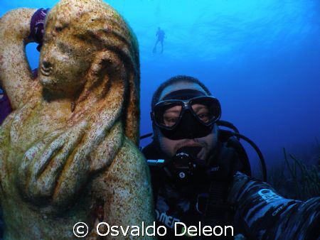The mermaide and I, self photography. at La Parguera West... by Osvaldo Deleon 