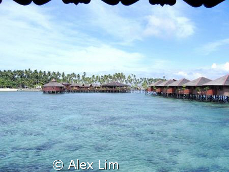 View of Sipadan Water Village Restaurant from my floating... by Alex Lim 
