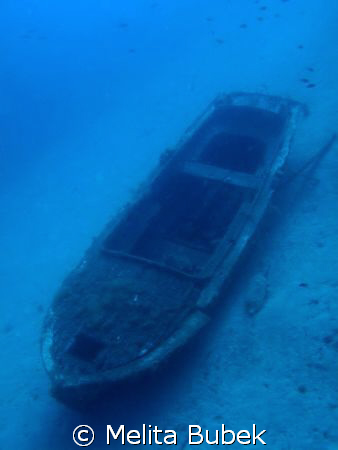 little fish-boat on 35m depth near island Kosor, Korcula/... by Melita Bubek 