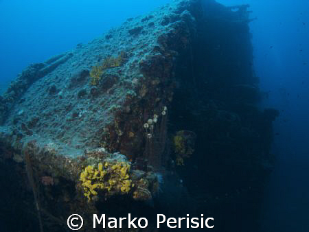 Looking down the bow of the Vassilios resting on her side... by Marko Perisic 
