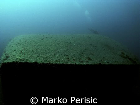 Look down the length of the Vassilious wreck. Komiza Vis. by Marko Perisic 
